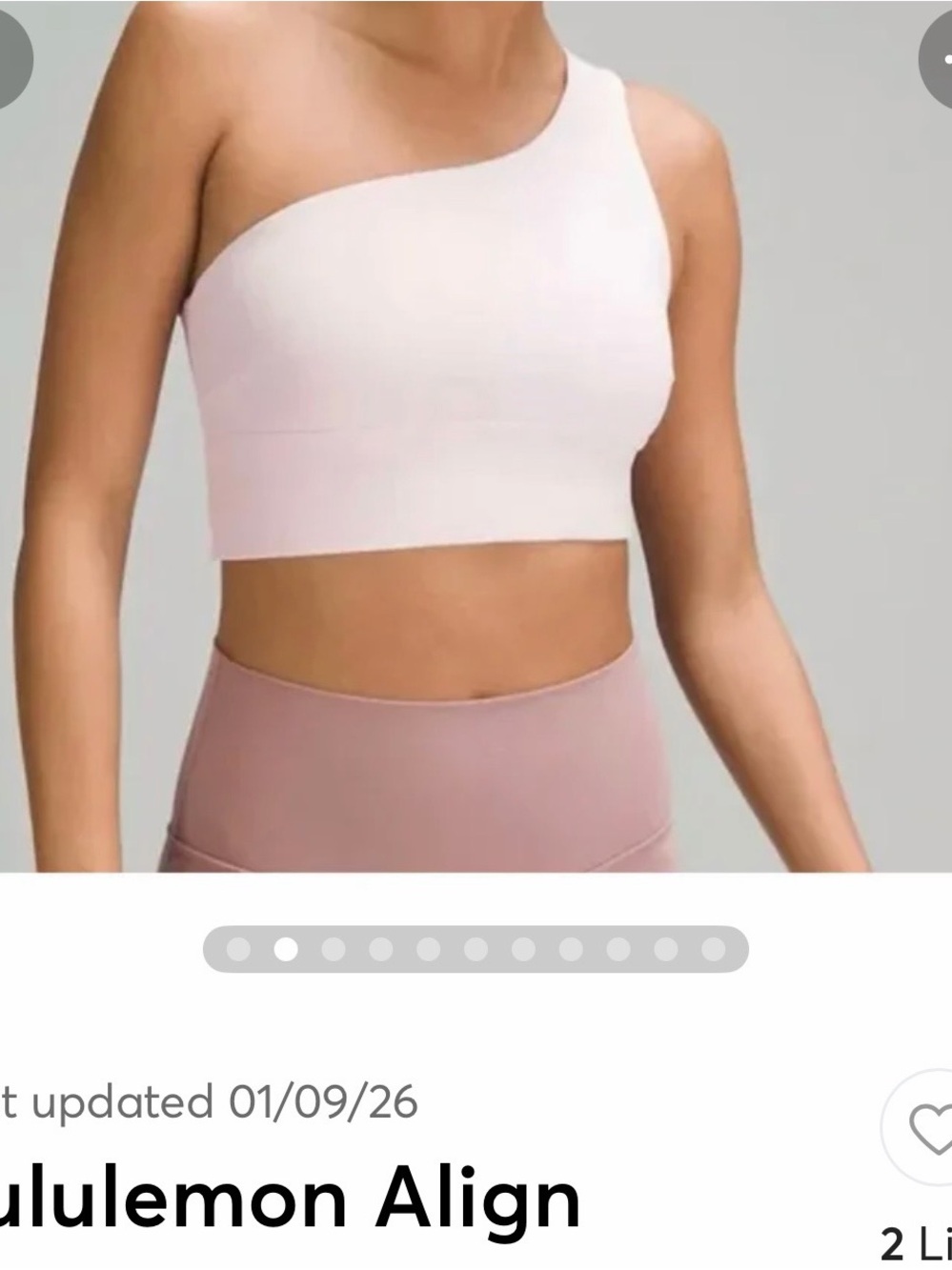 lululemon athletica Asymmetrical Light Pink Sports Bra